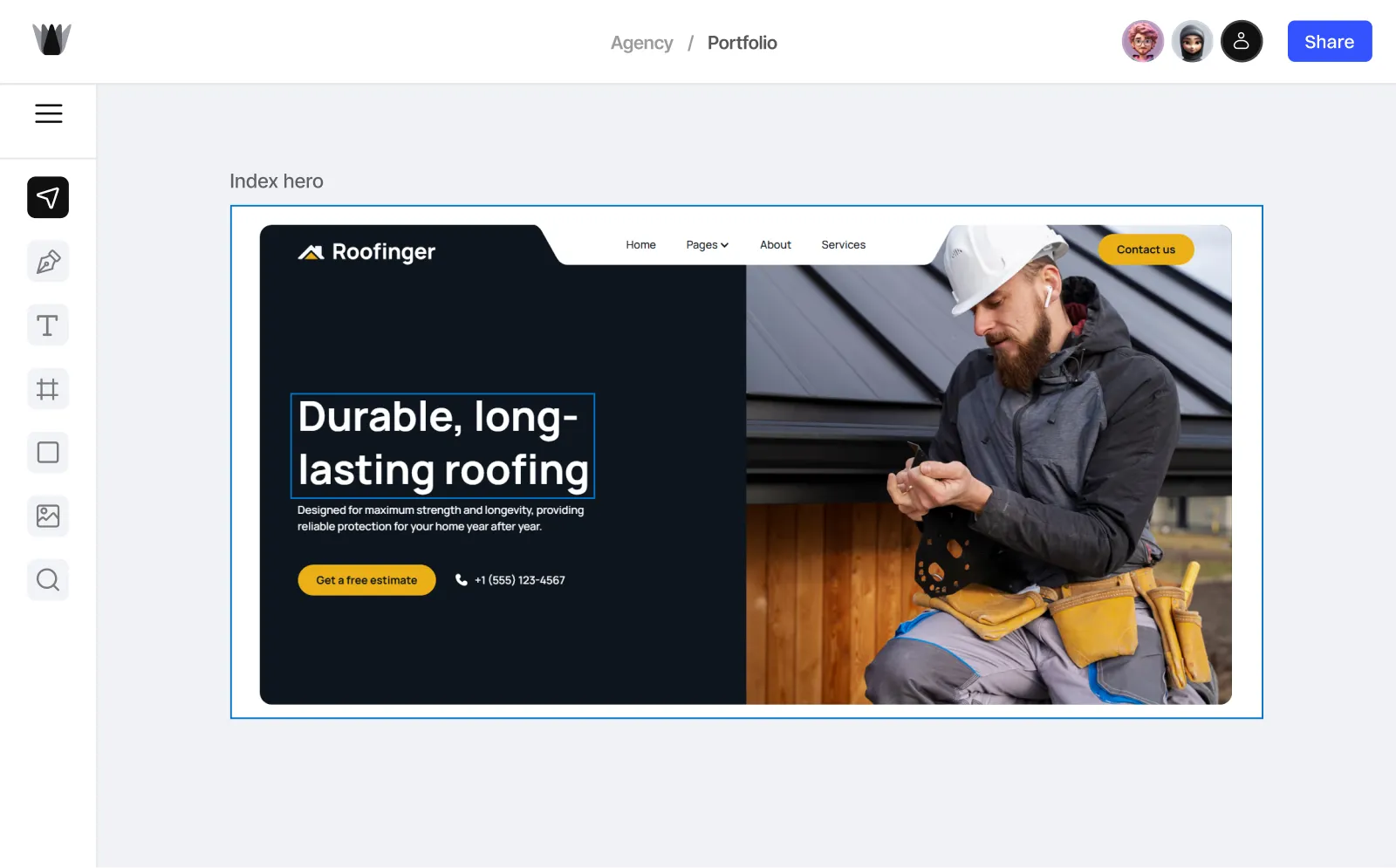 Design dashboard preview